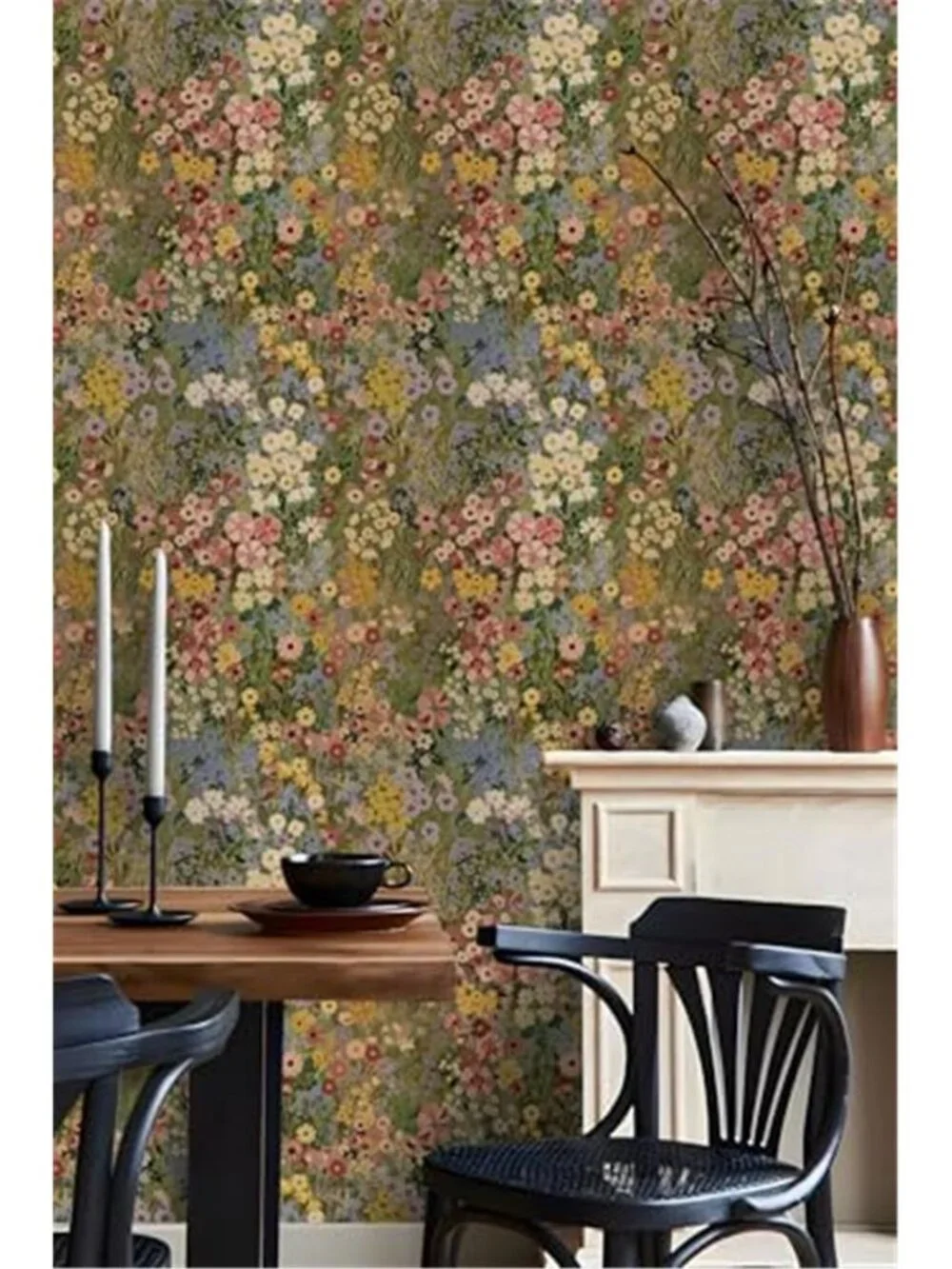 Boho Floral Peel Stick Wallpaper Removable Vinyl Contact Paper Green Pink Roll